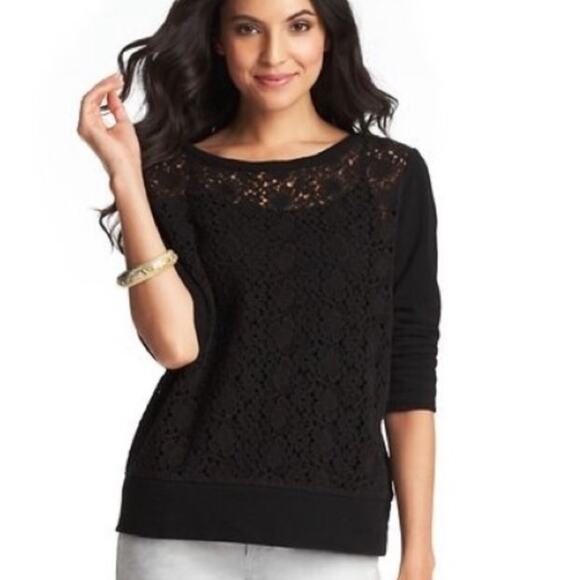 LOFT Lace Sweatshirt - Picture 1 of 8
